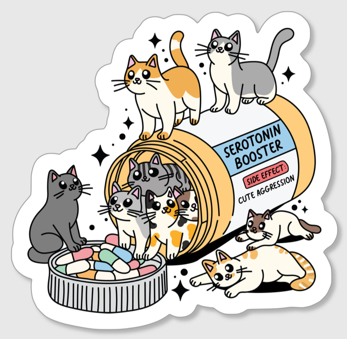 Cats Serotonin Booster Sticker